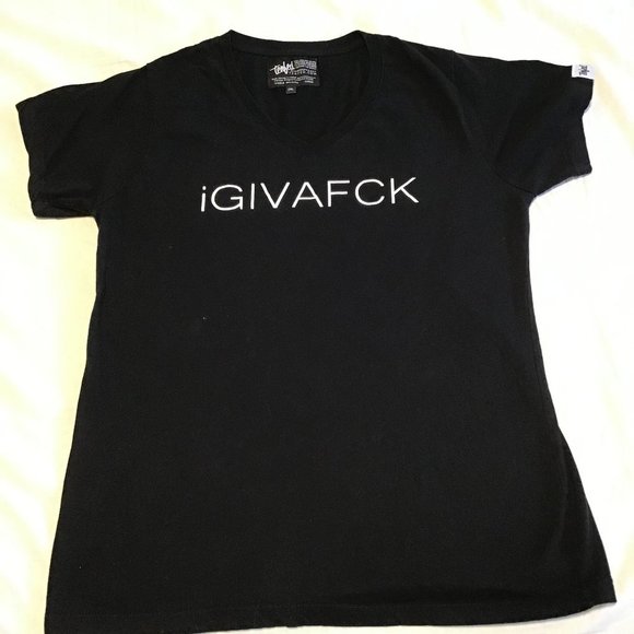 IGIVAFCK Tenfed Black V-Neck T-shirt - Picture 1 of 7